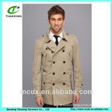 2016 new design hot sale mens short style trench coat